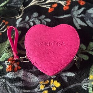 Pandora Hot Pink Heart Wristlet Coin Pouch